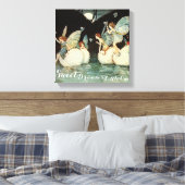 Sweet Dreams Little One Fairies Pond met Moon Tri Canvas Afdruk (Insitu (Slaapkamer))