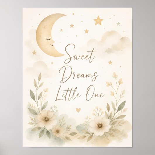 Sweet Dreams Little One Nursery Poster (Voorkant)