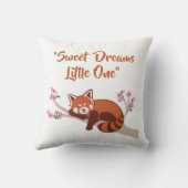 "Sweet Dreams Little One" Sleepy Red Panda White Kussen (Achterkant)