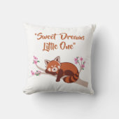 "Sweet Dreams Little One" Sleepy Red Panda White Kussen (Voorkant)