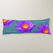 Sweet Dreams Lotus Flowers op Bluish Blauwgroen Lichaamskussen (Achterkant)