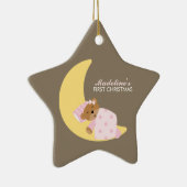 Sweet Dreams Lullaby Girl Baby's Eerste Kerstmis Keramisch Ornament (Rechts)