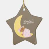 Sweet Dreams Lullaby Girl Baby's Eerste Kerstmis Keramisch Ornament (Links)