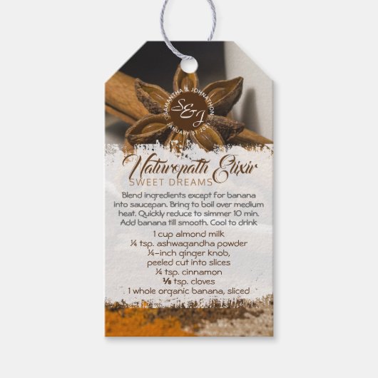 Sweet Dreams Monogram Recept Cadeau Labels Cadeaulabel (Voorkant)