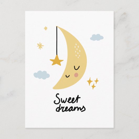 Sweet Dreams Moon & Stars Briefkaart (Voorkant)