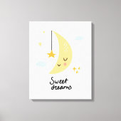 Sweet Dreams Moon & Stars Canvas Afdruk (Voorkant)