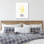 Sweet Dreams Moon & Stars Canvas Afdruk (Insitu (Slaapkamer))