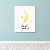 Sweet Dreams Moon & Stars Canvas Afdruk (Insitu (Houten vloer))