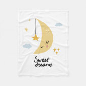 Sweet Dreams Moon & Stars Fleece Deken (Voorkant)