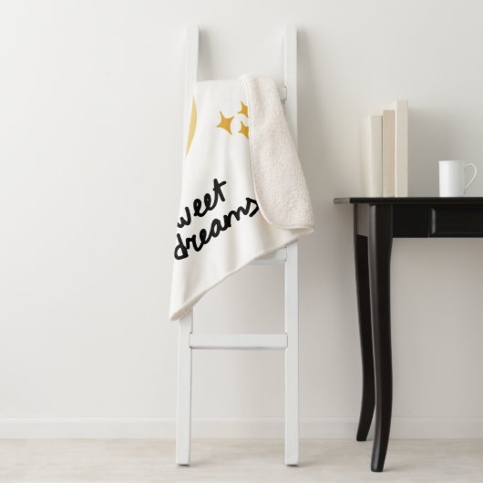 Sweet Dreams Moon & Stars Sherpa Deken (In situ)