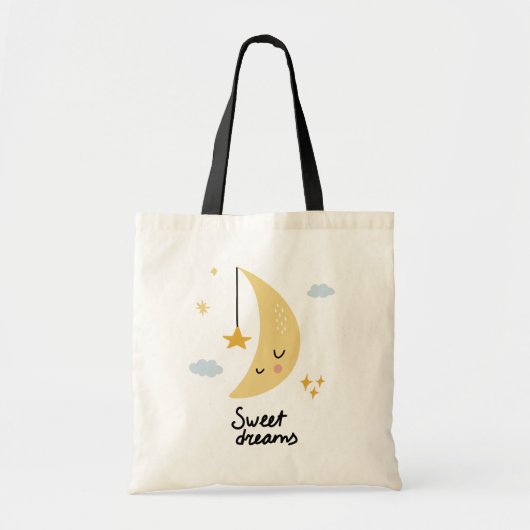 Sweet Dreams Moon & Stars Tote Bag (Voorkant)