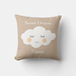 Sweet Dreams Name Sleepy Kawaii Cloud Pastel Kussen