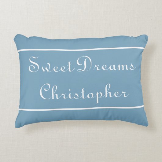 Sweet Dreams op Carolina Blue Persoonlijk Decoratief Kussen (Voorkant)
