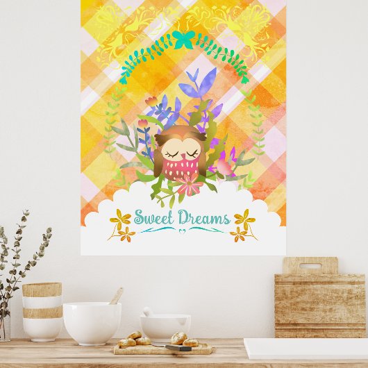 Sweet Dreams Owl. Poster (Keuken)