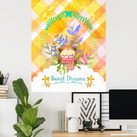 Sweet Dreams Owl. Poster (Thuiskantoor)