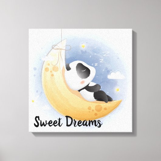 Sweet Dreams Panda Beer Canvas Print (Voorkant)