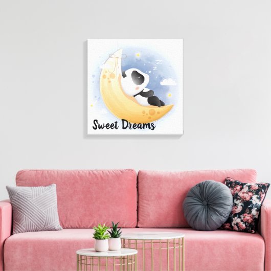 Sweet Dreams Panda Beer Canvas Print (Insitu (Woonkamer))