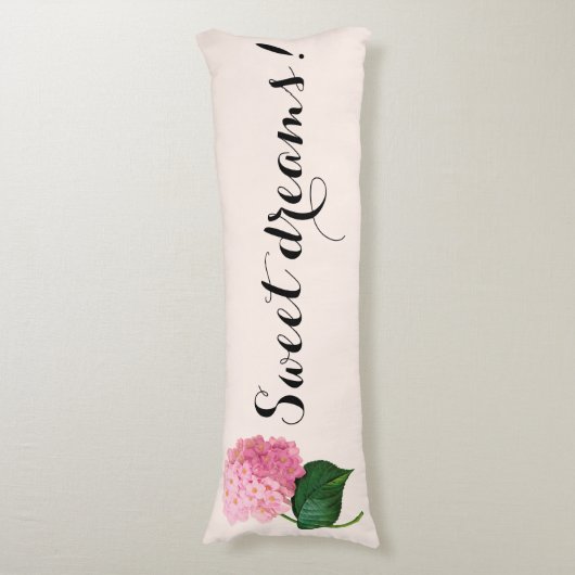 Sweet Dreams Pink Hydrangea Body Pillow Lichaamskussen (Voorkant Verticaal)