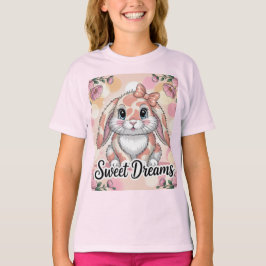 Sweet Dreams Pink Peach Bunny Camo Girls' T-Shirt