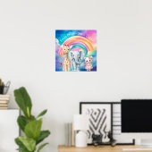 Sweet Dreams Rainbow Elephant & Giraffe Nursery  Poster (Thuiskantoor)