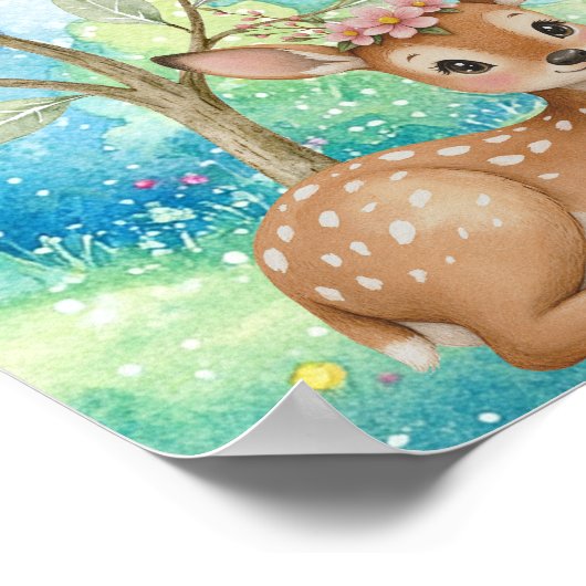 Sweet Dreams Rainbow Fairy & Deer Nursery Poster (Hoek)