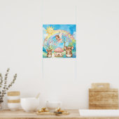 Sweet Dreams Rainbow Fairy & Mice Nursery  Poster (Keuken)