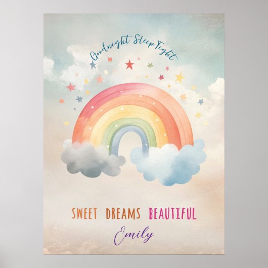 Sweet Dreams Rainbow kinder Kwekerij poster (Voorkant)