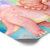 Sweet Dreams Rainbow Pink Dinosaurs Nursery  Poster (Hoek)