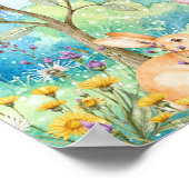 Sweet Dreams Rainbow Raccoon & Rabbits Nursery Poster (Hoek)