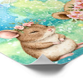 Sweet Dreams Rainbow Sleepy Bear & Mice Nursery  Poster (Hoek)