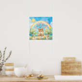 Sweet Dreams Rainbow Squirrel & Rabbits Nursery  Poster (Keuken)