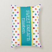Sweet Dreams Regenboog regendruppels gepersonalise Accent Kussen (Voorkant(Verticaal))