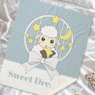 Sweet Dreams Retro Pastel Blauw Schattige Lam Sherpa Deken
