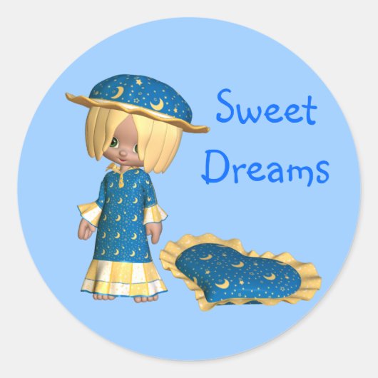 Sweet Dreams Ronde Sticker (Voorkant)