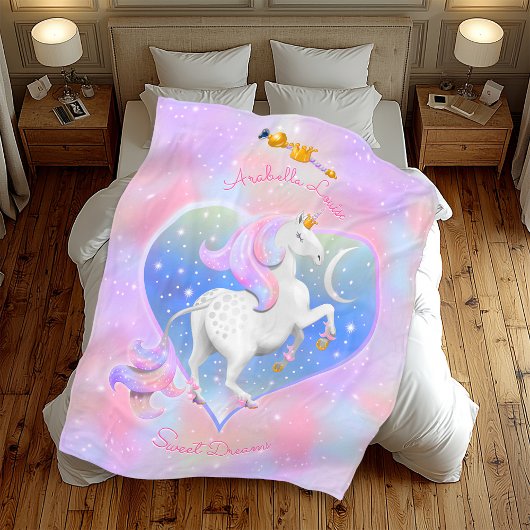 Sweet Dreams Roze Eenhoorn Prinses Fleece Deken