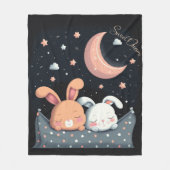 Sweet Dreams Schattige Design Bunny Fleece Deken (Voorkant)