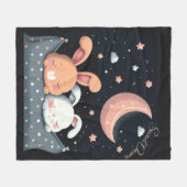 Sweet Dreams Schattige Design Bunny Fleece Deken (Voorkant (Horizontaal))