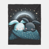 Sweet Dreams Schattige Design Bunny Fleece Deken (Voorkant)