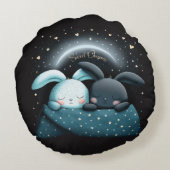 Sweet Dreams Schattige Design Bunny Rond Kussen (Achterkant)