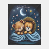 Sweet Dreams Schattige Design Lion Fleece Deken (Voorkant)
