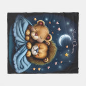 Sweet Dreams Schattige Design Lion Fleece Deken (Voorkant (Horizontaal))
