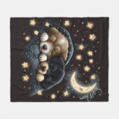 Sweet Dreams Schattige Design Puppy Fleece Deken (Voorkant (Horizontaal))