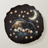 Sweet Dreams Schattige Design Puppy Rond Kussen (Achterkant)