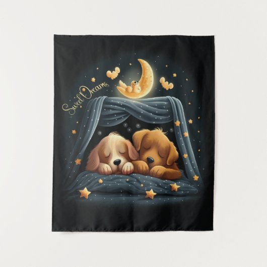 Sweet Dreams Schattige Design Puppy Wandkleed (Voorkant)
