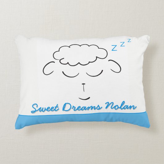 Sweet Dreams schattige Lamb gepersonaliseerd met g Accent Kussen (Voorkant)