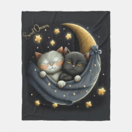 Sweet Dreams Schattige ontwerp kitten Fleece Deken
