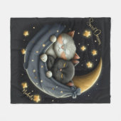 Sweet Dreams Schattige ontwerp Kitten gepersonalis Fleece Deken (Voorkant (Horizontaal))