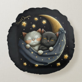 Sweet Dreams Schattige ontwerp kitten Rond Kussen