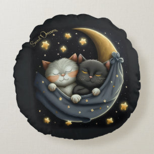 Sweet Dreams Schattige ontwerp kitten Rond Kussen