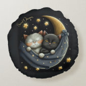 Sweet Dreams Schattige ontwerp kitten Rond Kussen (Achterkant)